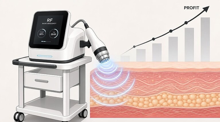 Aparelho de terapia a laser para rejuvenescimento e reafirmação da pele.